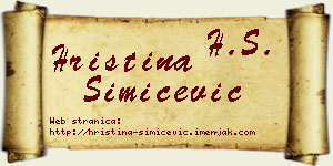 Hristina Simićević vizit kartica